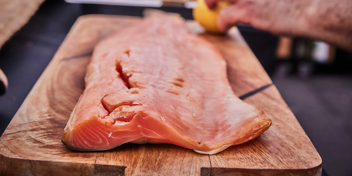 Hot smoked salmon in an electric smoker
